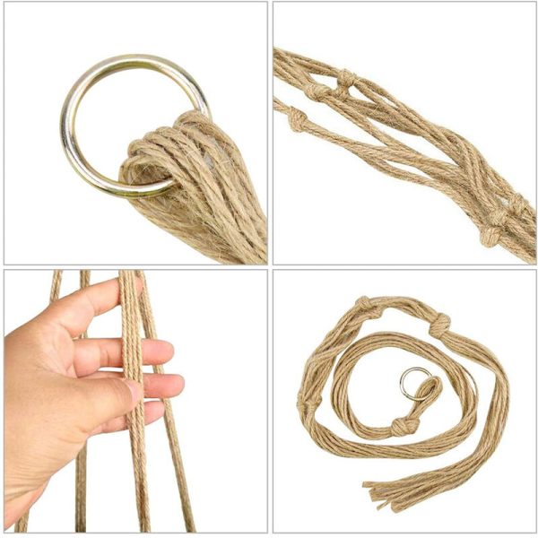 6 st Macrame Hängande Rep för Inomhus och Utomhus Blomkruka -