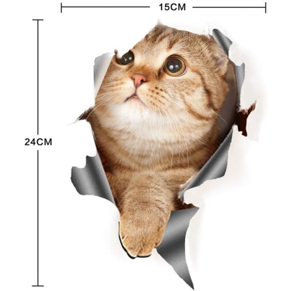 4 st självhäftande tecknade 3D-kattfönsterdekaler för bilar