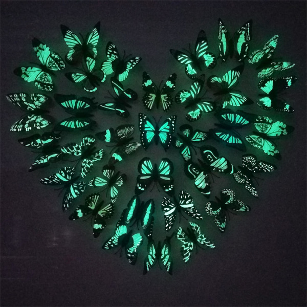 100 Artificial Luminous Butterflies PVC Plastic Butterflies Child