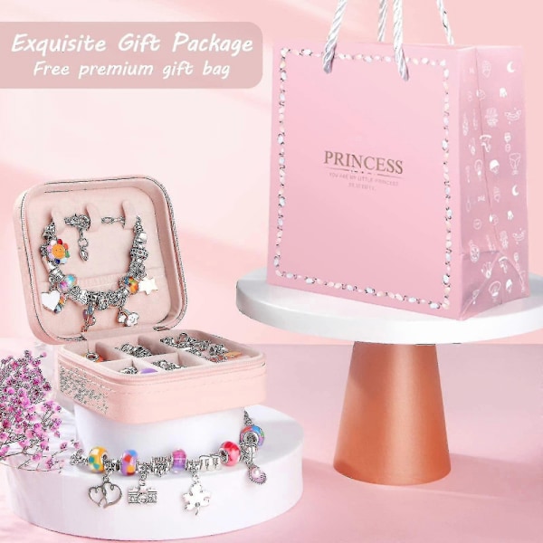 Charm Armband Set för Flickor - Pärlor för Smyckestillverkning, Enhörningar