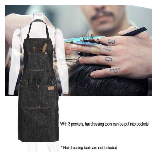 Unisex Servitör Arbetsförkläde Hållbart Canvas Snickarförkläde Multi-Poc