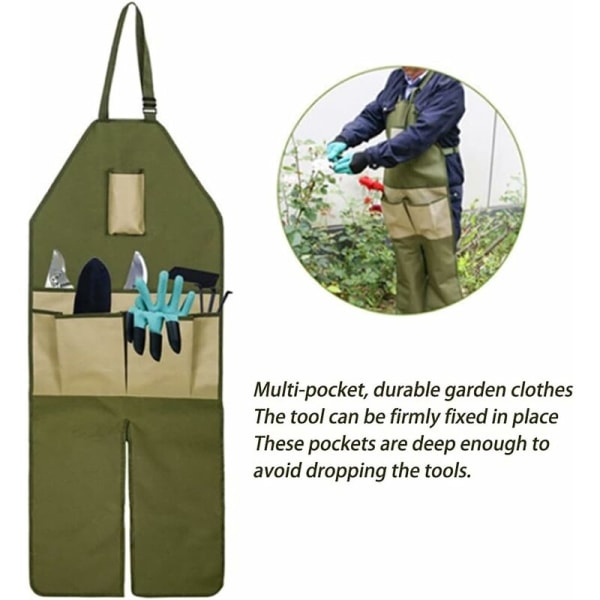 Gardening Multi-pocket Leg Protective Apron, Durable Oxford Adjus