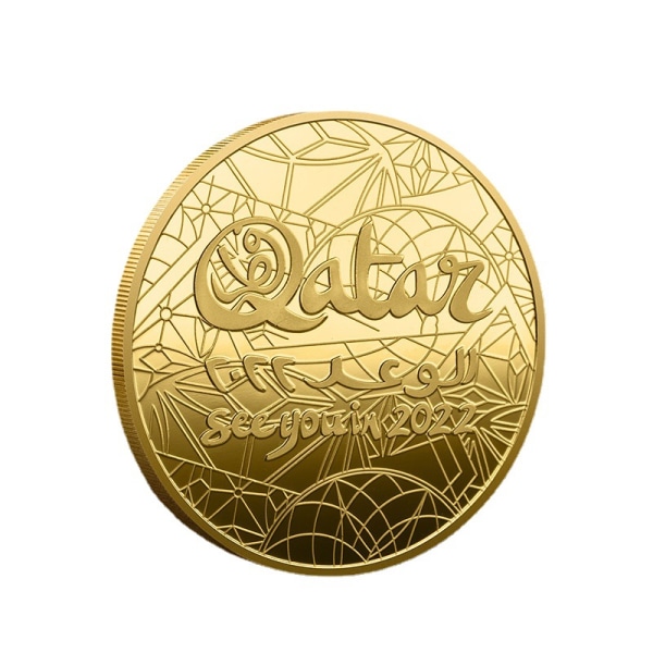 6 minnemedaljer i metall Qatar 2022 World Cup minnesmerke c
