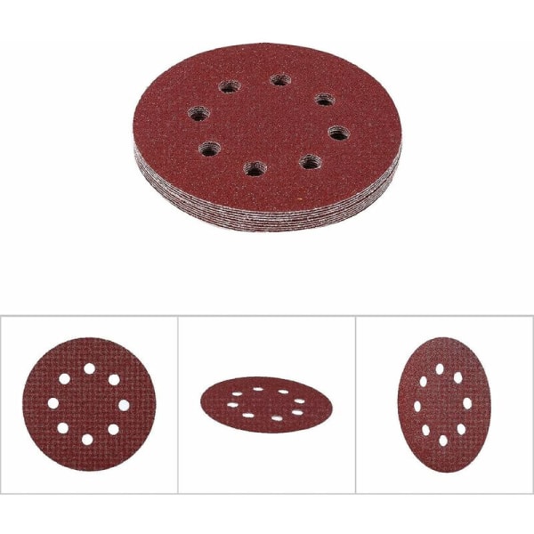 10 st 5 tum 8 hål slippapper krok och ögla slippapper