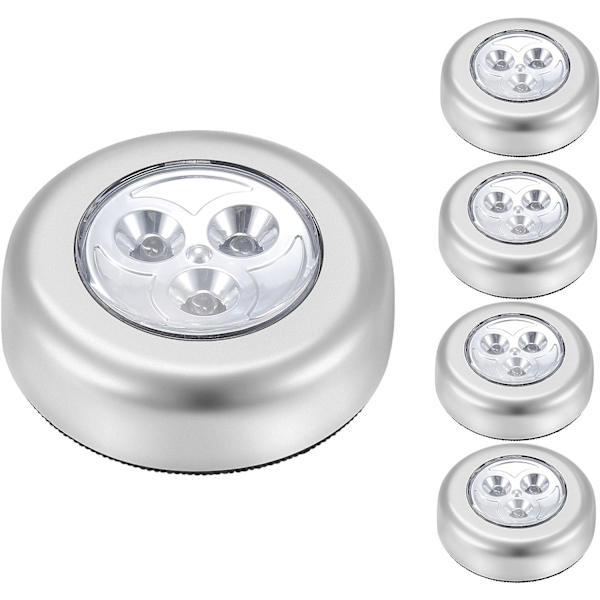 5 set IPOW LED batteridriven sladdlös nattlampa stick för att försiktigt röra lampstaven för att trycka på lampan, som används för garderob, skåp, disk eller tvättstuga. Trådlös touchlampa, exklusive batteri