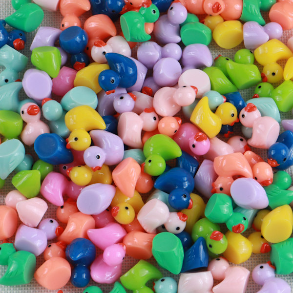 220pcs Tiny Ducks 11 Colors Little Duck Figures Mini Resin Ducks Plastic Sm