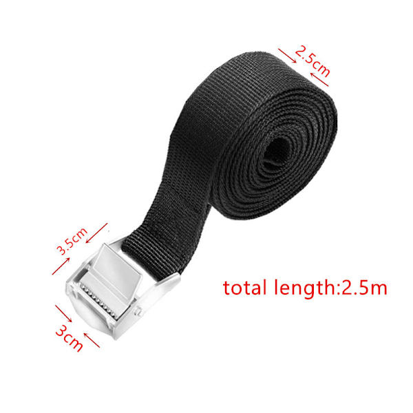 Spännband Lashing Straps Svart Nylon Tungt Damm Last Spännband med Zink Alloy, 6-pack