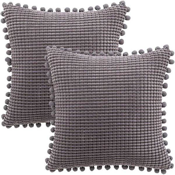 2 Pieces Throw Pillow Covers Decorative Soft Corduroy Square Pillowcase Cus