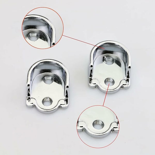  Klämstångsfäste 6 st Rörfäste Oval Garderob U-formad Klädstångsfäste för 25 mm diameter runda rör, Zink Alloy