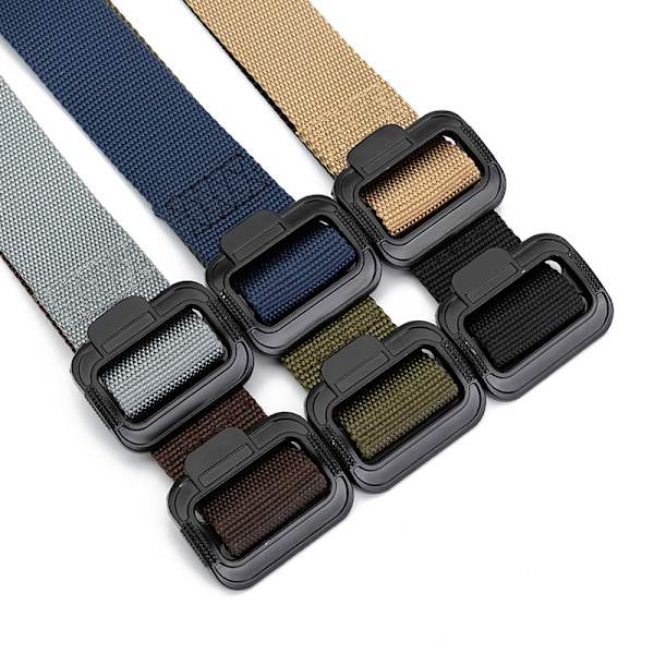 Nylonbälte - Hållbart - Mångsidigt - Enkelt fästsystem - Icke-metallspänne - Bredd: 1,5\" (3,8 cm)（Svart）125 cm