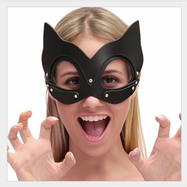 Fashion Eye Mask Läder Katt-headed Mystery Pu Mask