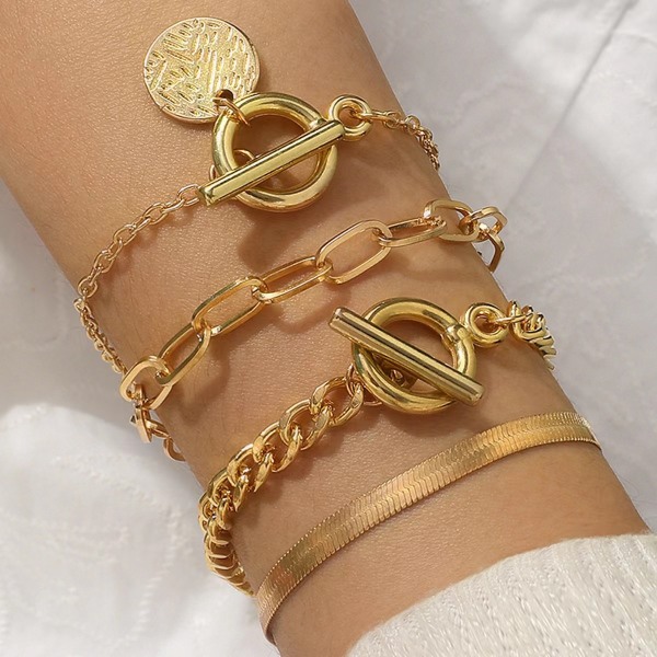 Guldarmbånd til kvinder Boho Gold stabelbare kædearmbånd