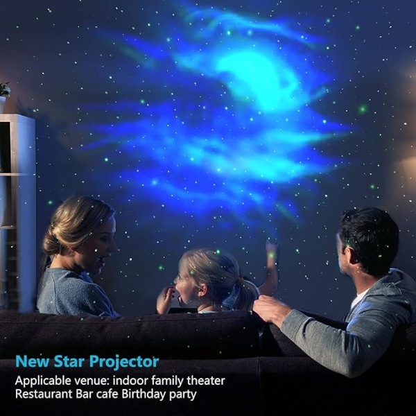 Star Sky-projektor, Ocean Wave Galaxy Light med fjärrkontroll,