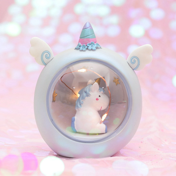 Harts Resin Unicorn Nattlampa Sovrum Bordsskiva Prydnad Heminredning