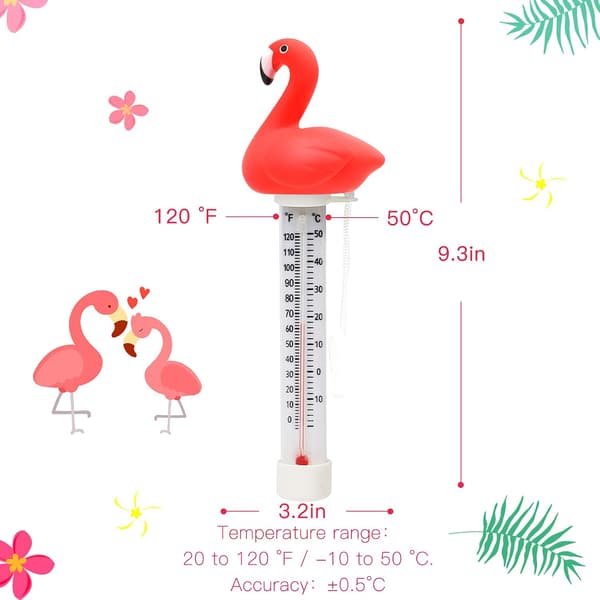 Flydende pooltermometer, stor størrelse, nem at aflæse vandtemperatur