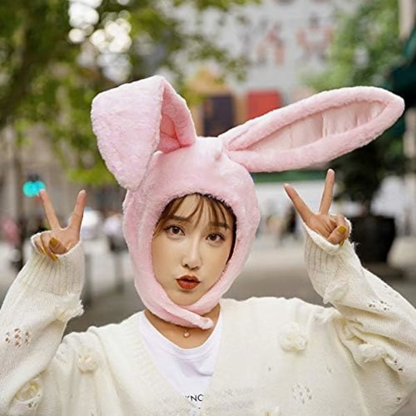 Easter Rabbit Hat Funny Ear Plysjhette Damekostyme Rabbit Hat C