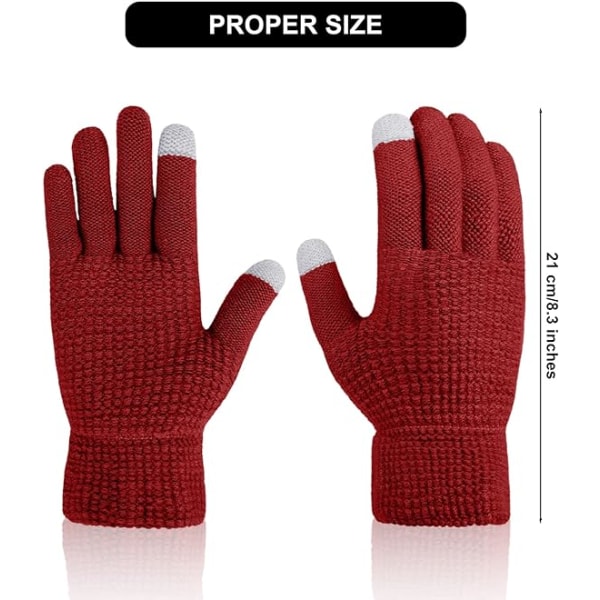 4 Pairs Women's Winter Touch Screen Gloves Warm Knit Texting Glov