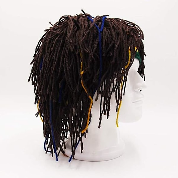 Rolig peruk skägg hatt handgjord mössa Rasta hatt med dreadlocks