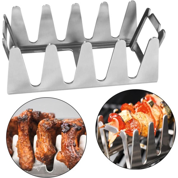 4 spår Grillställ i rostfritt stål för rökare eller ugn, Mul