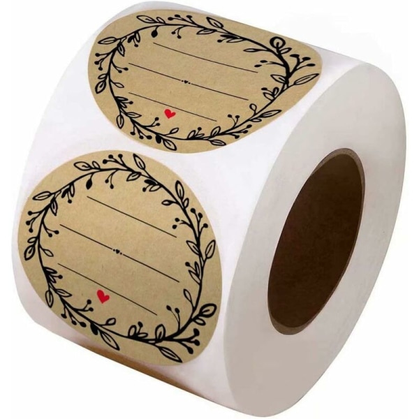 2" crown with 3 lines for writing (500 labels per roll) Natural b