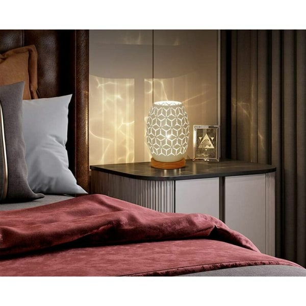 Metall Lampa Formad Bordslampa Sängbordslampa Trä Sockel Bedro 1f37 | Fyndiq