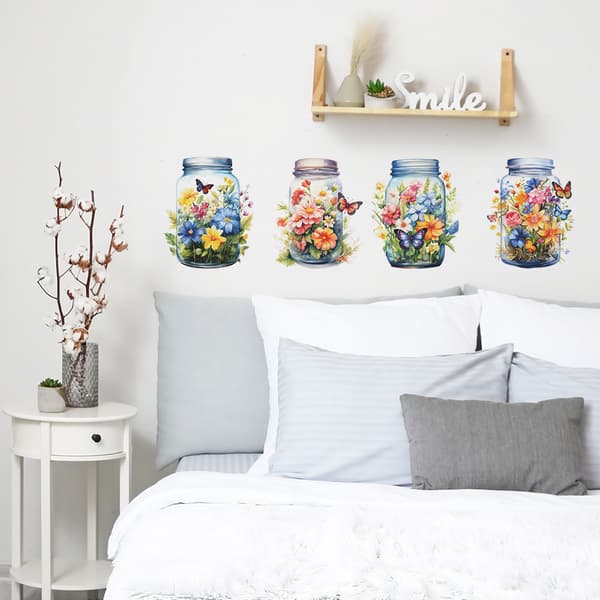Blomster Väggdekaler Fönsterdekaler Barn Flickor Väggdekaler Blomsterträd Bu