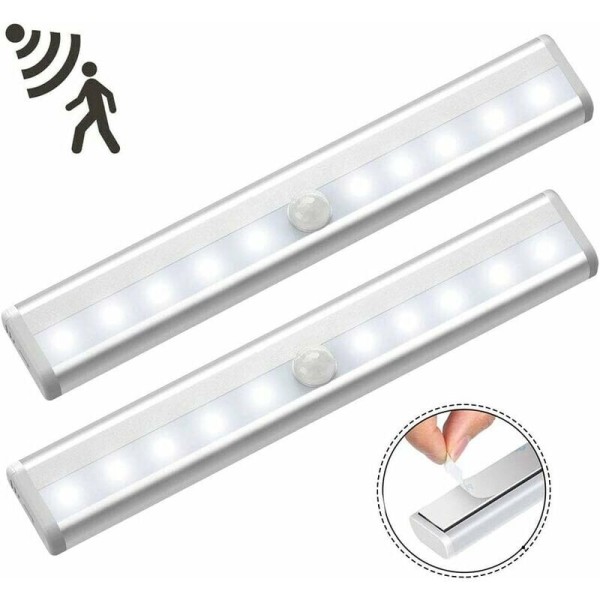 10LED Batteri Cool White Widescreen Slim 19cmUSB Nattelys Batt