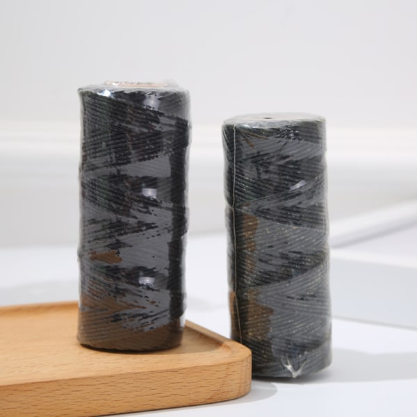 1,5 mm oprullet sort reb, voksagtig polyesterreb, brugt til kabelbinding