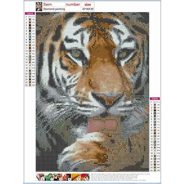 Tiger 5D diamond painting - DIY diamantkonst för vuxna hantverk