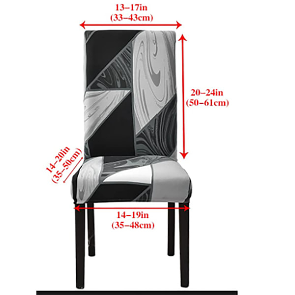 Stolskydd 6 stycken universal, stolskydd stretch modern, stolskydd gungstolar (svart geometri, 6 stycken) universell storlek