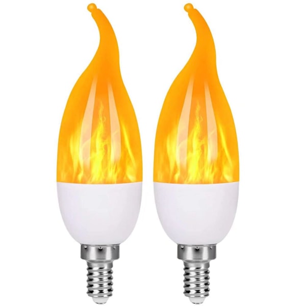 2 Pieces of E14 Flame Bulb LED Flame Effect Bulb with 3 Lighting Modes Hall