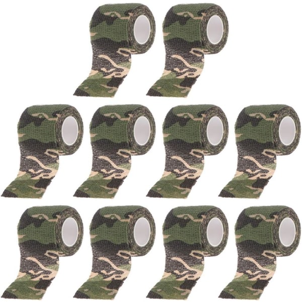 10 stk. Camouflage Tape Selvhæftende Bandager Udendørs Elastisk