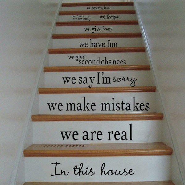 Stair Stickers Die Cut Inspirational Quotes Vinyl Väggdekal för