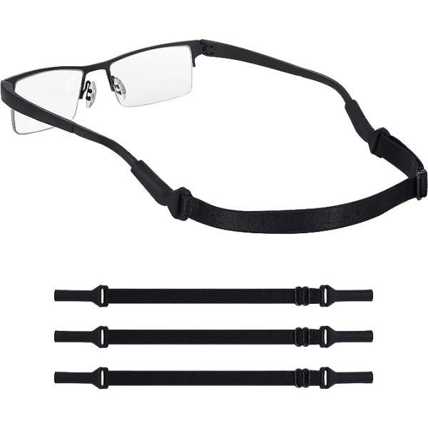 3 stk Sportsbriller Sklisikker tau Justerbar brille stropp Glasse