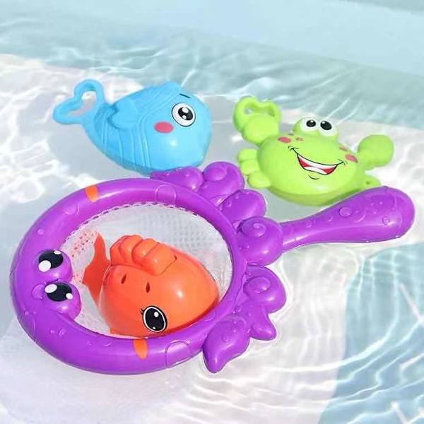 Baby Bad Fiske Leksaker, Badkar Pool Leksaker Set med Fiske Spö & Nät, Ålder