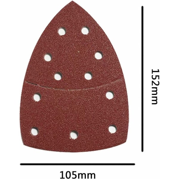 50 kappaletta 11-reikäistä hiomalevyä hiomakoneelle 152 x 105 mm, hiomapaperi