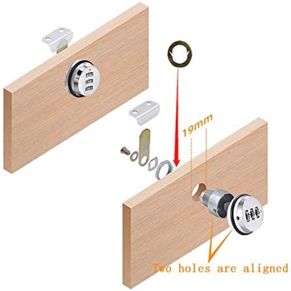 3-siffrig lösenordskombination, 30 mm zinklegering kamskåp C