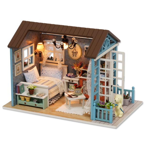 1 set DIY Hut House -malli Käsin koottu luova lahjanukkekota lapsille