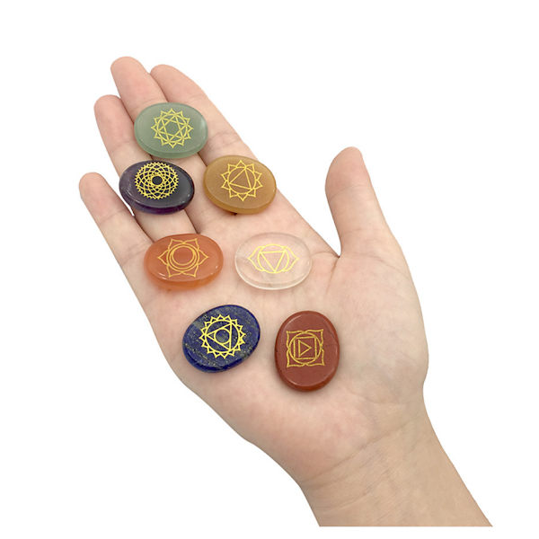 Naturlig kristall färgglad helande sten Reiki symbol halvädelsten