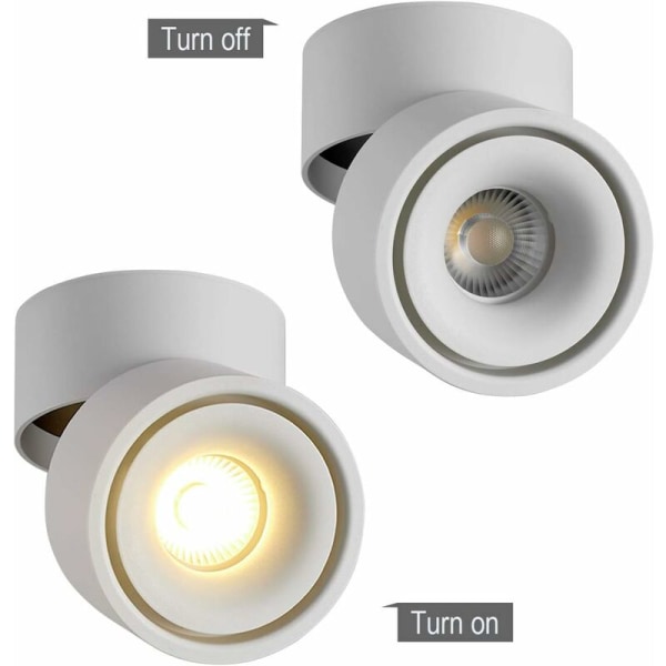 Innendørs 12W LED-flomlys, taklampe justerbar 360° dreibar