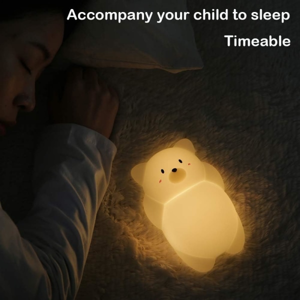 LED nattlampa för barn söt liten mammy bear USB laddning