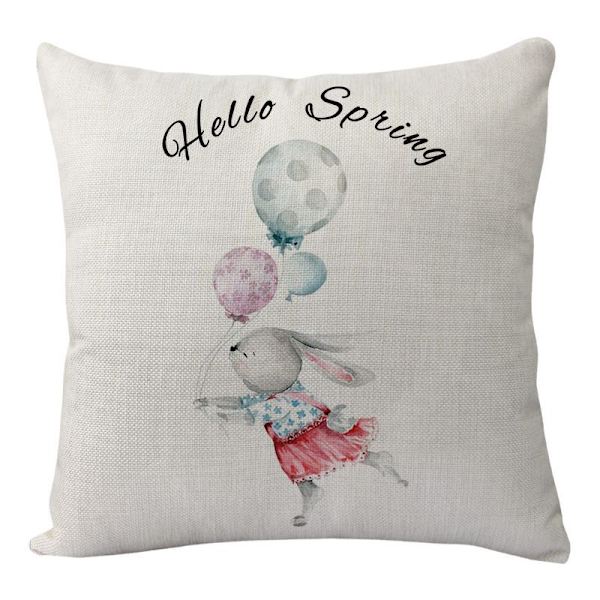 Set med 4 vårblommiga kuddfodral 45x45cm Dekorativ kudde