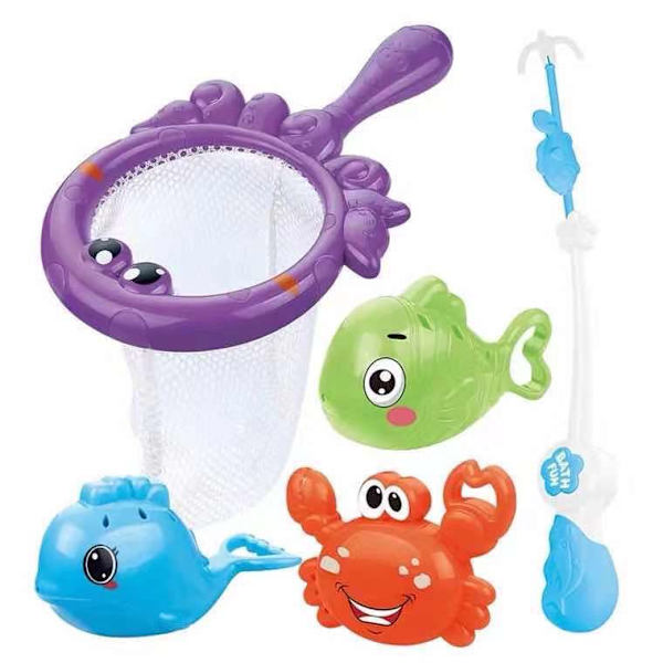 Baby Bad Fiske Leksaker, Badkar Pool Leksaker Set med Fiske Spö & Nät, Ålder