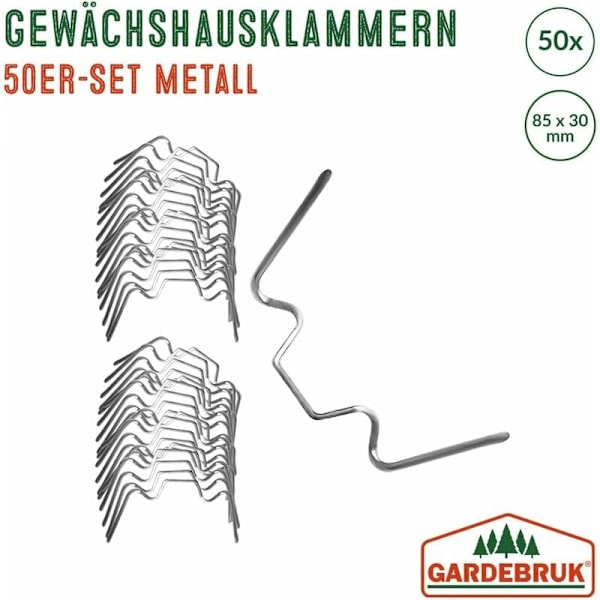 50 st. Rostfria Växthusklämmor 1,6 mm Tjocka Typ W