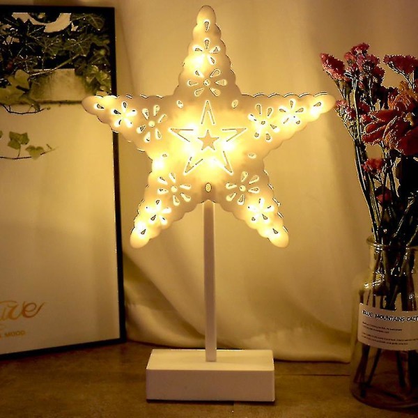 Led Star -pöytävalaisin 29 cm Tähti-ikkunan koristelupöytälamppu