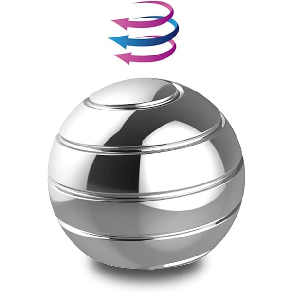 Full Body Illusion Spinning Ball, gave til mænd, gave til kvinder, børnestørrelse 1,77" (1 stk sølv)