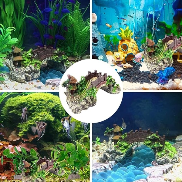 Akvarium dekoration, Resin Bridge Fish Tank landskapsdekoration
