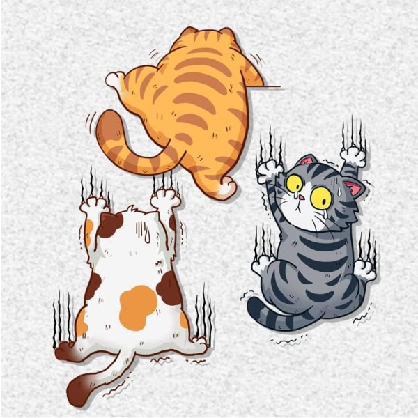 Scratch Cat vinyl bildekal, rolig tre katter bildekal för