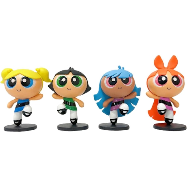 Powerpuff Girls samlarobjekt vinylfigur flickleksak pojkleksak (4 st)