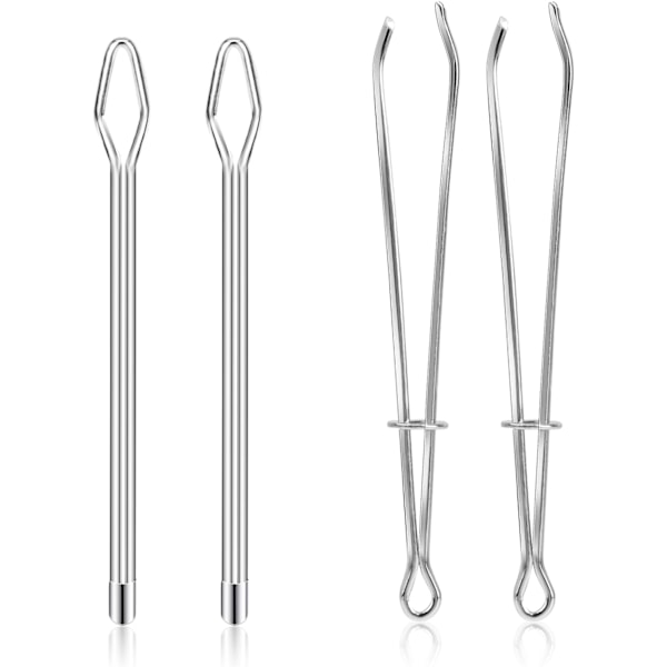 4 st Lättdrag Metall Elastisk Nålträdare med Sömnadsklämma, Dragsko S